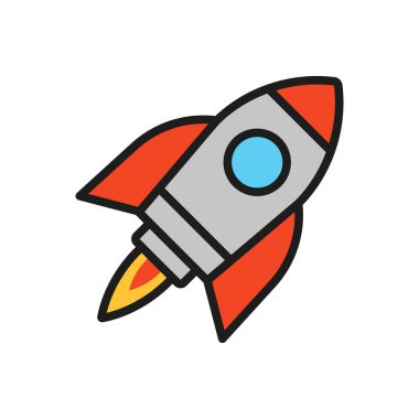 Roket simgesi vektör tasarım şablonları basit ve modern konsept