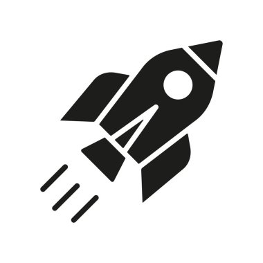 Roket simgesi vektör tasarım şablonları basit ve modern konsept