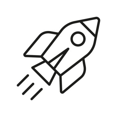 Roket simgesi vektör tasarım şablonları basit ve modern konsept