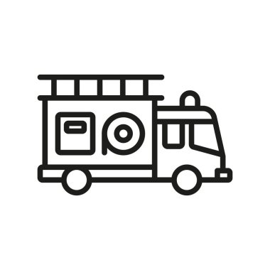 İtfaiye aracı simgesi vektör tasarımı basit ve modern konsept