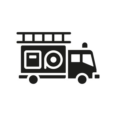 İtfaiye aracı simgesi vektör tasarımı basit ve modern konsept