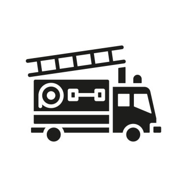 İtfaiye aracı simgesi vektör tasarımı basit ve modern konsept