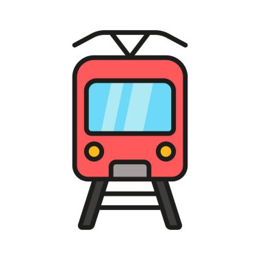 Tram simgesi vektör tasarım şablonları basit ve modern konsept