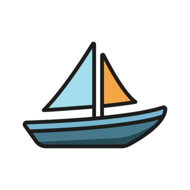 Yelkenli teknesi ikon vektör tasarım şablonları basit ve modern konsept