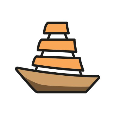 Yelkenli teknesi ikon vektör tasarım şablonları basit ve modern konsept