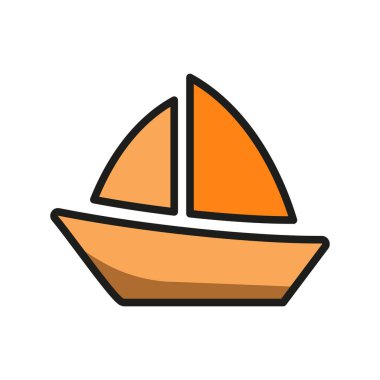 Yelkenli teknesi ikon vektör tasarım şablonları basit ve modern konsept