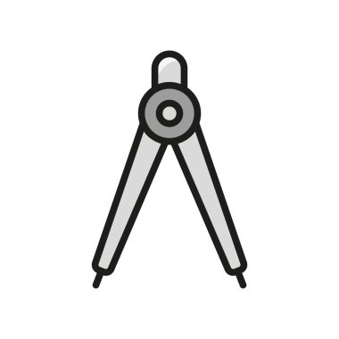 Cetvel pusula ikon vektör tasarım şablonları basit ve modern konsept