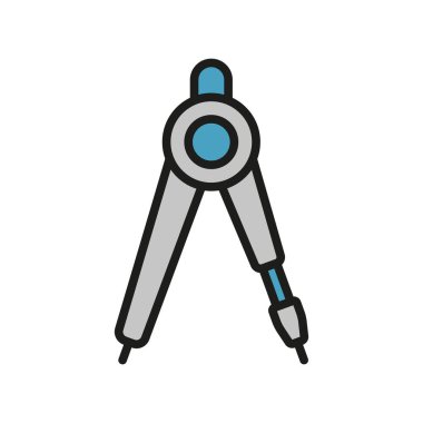 Cetvel pusula ikon vektör tasarım şablonları basit ve modern konsept