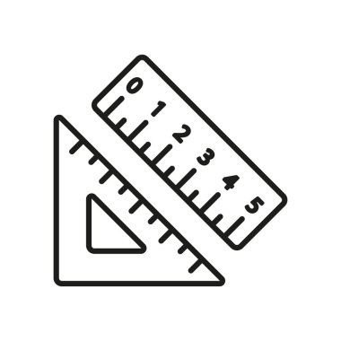 Kare cetvel üçgeni pusula vektör tasarım şablonlarını basit ve modern konsept olarak ayarla