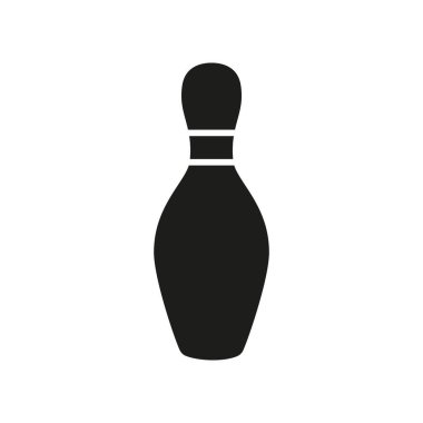 Bowling pin simgesi vektörü temel tasarım basit ve modern konsept şablonları