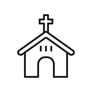 Kilise simgesi vektör tasarımı şablonları basit ve modern konsept grafiği