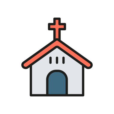 Kilise simgesi vektör tasarımı şablonları basit ve modern konsept grafiği