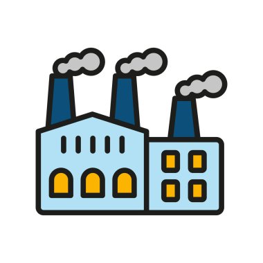 Fabrika simgesi vektör tasarımı şablonları basit ve modern konsept grafiği