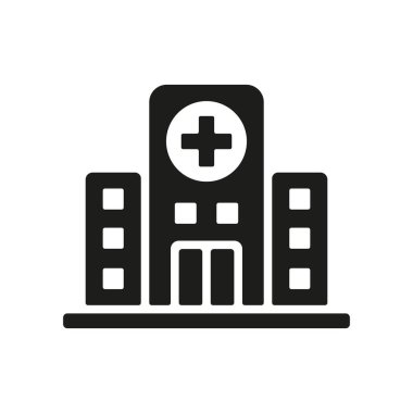 Hastane ikon vektör tasarımı şablonları basit ve modern konsept grafiği