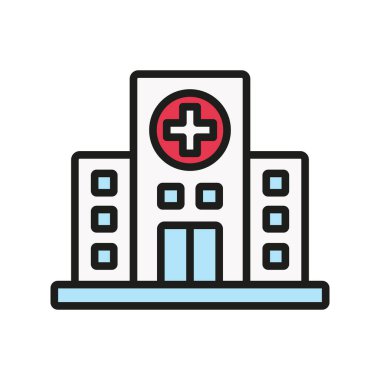 Hastane ikon vektör tasarımı şablonları basit ve modern konsept grafiği