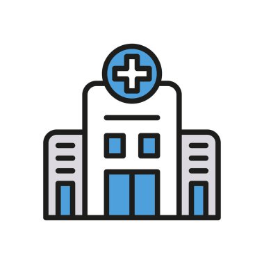 Hastane ikon vektör tasarımı şablonları basit ve modern konsept grafiği