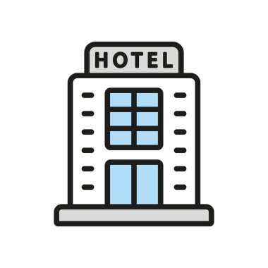 Otel simgesi vektör tasarımı şablonları basit ve modern konsept grafiği