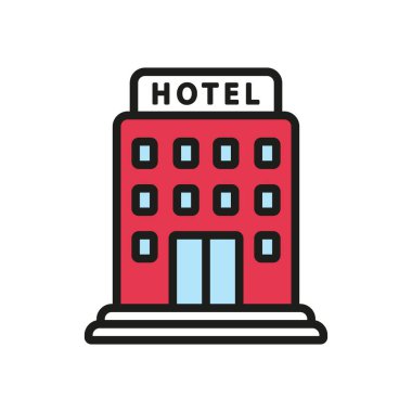Otel simgesi vektör tasarımı şablonları basit ve modern konsept grafiği