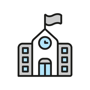 Okul simgesi vektör tasarımı şablonları basit ve modern konsept grafiği