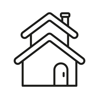 İki katlı ev ikonu vektör tasarım şablonları basit ve modern konsept grafik