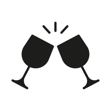 Şarap cam ikonu vektör tasarım şablonları basit ve modern kavramlar