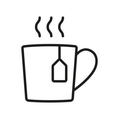 Çay kupası simgesi vektör tasarım şablonları basit ve modern kavramlar