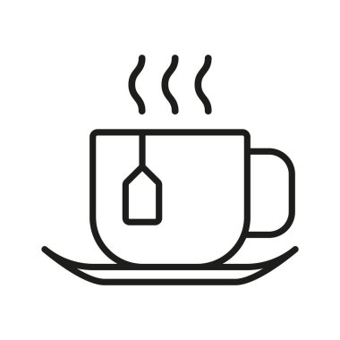 Çay kupası simgesi vektör tasarım şablonları basit ve modern kavramlar