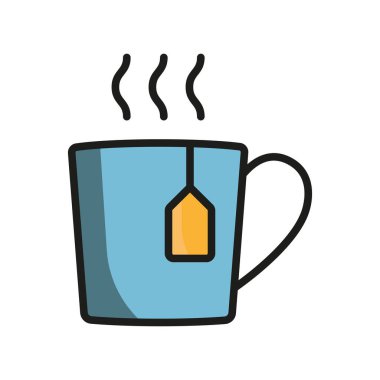 Çay kupası simgesi vektör tasarım şablonları basit ve modern kavramlar