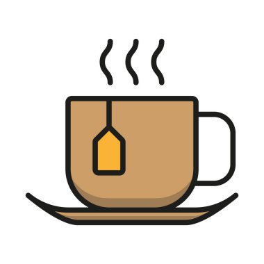 Çay kupası simgesi vektör tasarım şablonları basit ve modern kavramlar