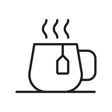 Çay kupası simgesi vektör tasarım şablonları basit ve modern kavramlar