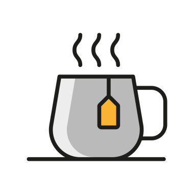 Çay kupası simgesi vektör tasarım şablonları basit ve modern kavramlar