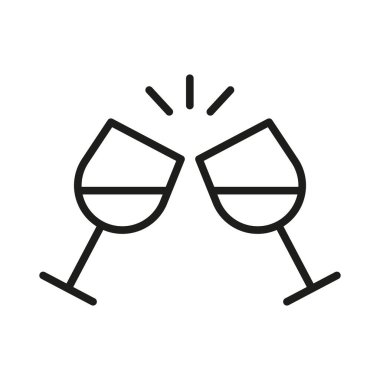 Şarap cam ikonu vektör tasarım şablonları basit ve modern kavramlar