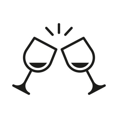 Şarap cam ikonu vektör tasarım şablonları basit ve modern kavramlar