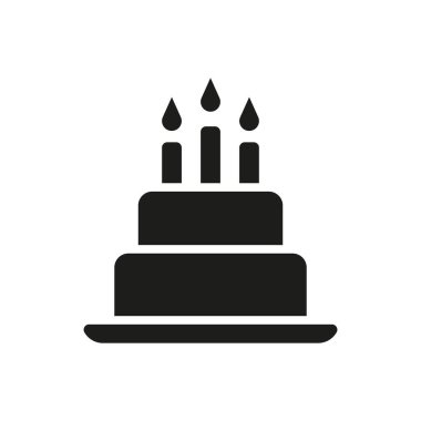 Doğum günü pastası ikonu vektör tasarımı modern ve basit konsept şablonları