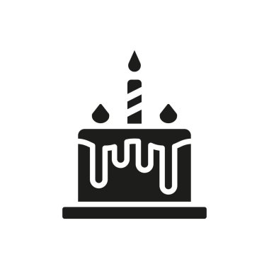 Doğum günü pastası ikonu vektör tasarımı modern ve basit konsept şablonları