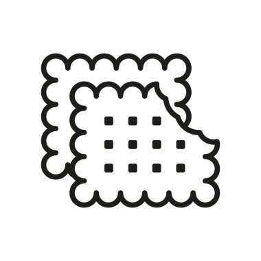 Bisküvi gıda fırını ikonu vektör temel tasarım basit ve modern konsept şablonu