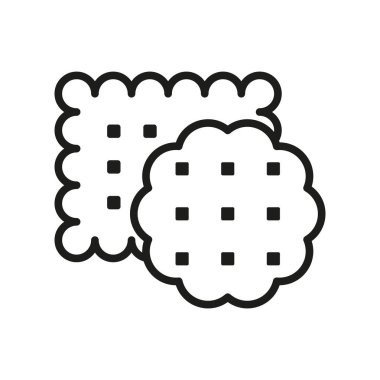 Bisküvi gıda fırını ikonu vektör temel tasarım basit ve modern konsept şablonu