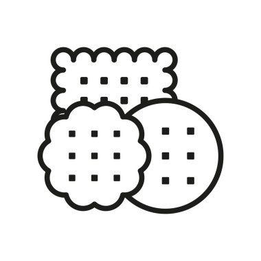 Bisküvi gıda fırını ikonu vektör temel tasarım basit ve modern konsept şablonu