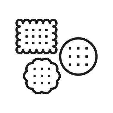 Bisküvi gıda fırını ikonu vektör temel tasarım basit ve modern konsept şablonu