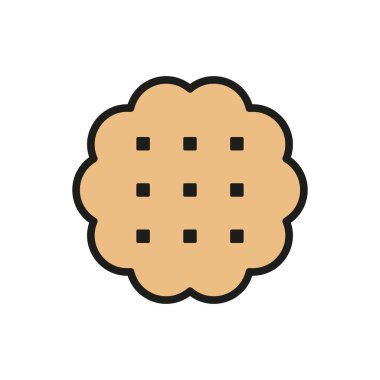 Bisküvi gıda fırını ikonu vektör temel tasarım basit ve modern konsept şablonu