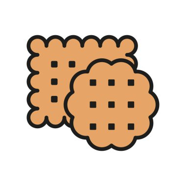 Bisküvi gıda fırını ikonu vektör temel tasarım basit ve modern konsept şablonu