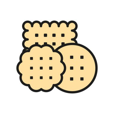 Bisküvi gıda fırını ikonu vektör temel tasarım basit ve modern konsept şablonu