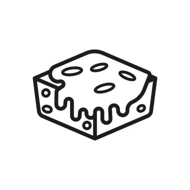 Brownie yiyecek içecek ikonu vektör temel tasarım basit ve modern konsept şablonları