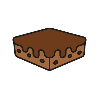 Brownie yiyecek içecek ikonu vektör temel tasarım basit ve modern konsept şablonları