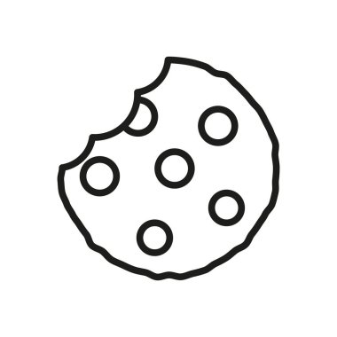 Çikolata parçalı kurabiyeler yiyecek içecek ikonu vektör temel tasarım basit ve modern konsept şablonları