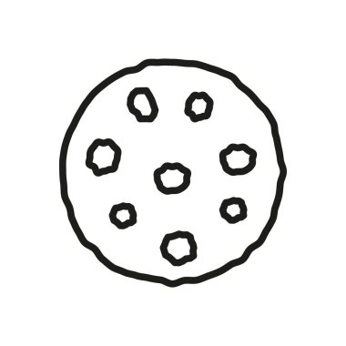 Çikolata parçalı kurabiyeler yiyecek içecek ikonu vektör temel tasarım basit ve modern konsept şablonları