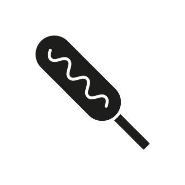 Corn dog food içecek ikonu vektör temel tasarım basit ve modern konsept şablonları