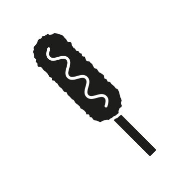 Corn dog food içecek ikonu vektör temel tasarım basit ve modern konsept şablonları