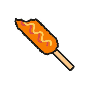 Corn dog food içecek ikonu vektör temel tasarım basit ve modern konsept şablonları
