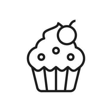Cupcake simgesi vektör tasarımı şablonları basit ve modern konsept grafiği